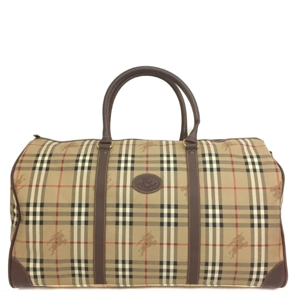 Burberrys Beige Nova Check  Canvas  Boston Hand Bag - Picture 1 of 8